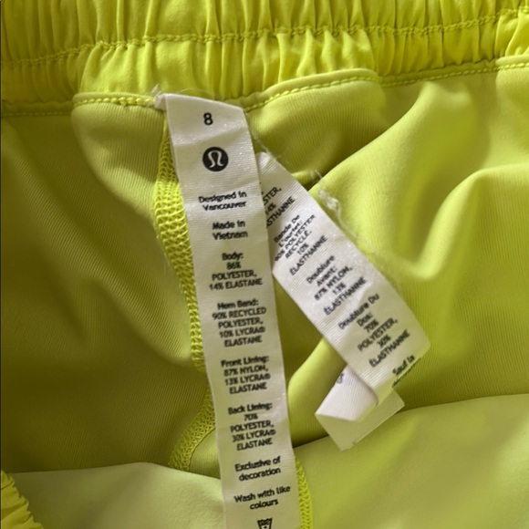 Lululemon HOTTY HOT Neon Yellow Athletic Skort - Picture 3 of 14